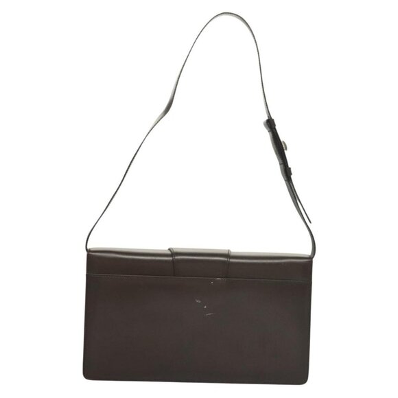 Salvatore Ferragamo Shoulder Bag Leather Brown Auth 133389 - Picture 3 of 16